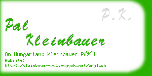 pal kleinbauer business card